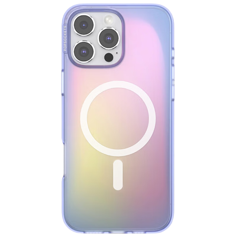 PopSockets 【iPhone經(jīng)典透殼】泡泡騷磁吸氣囊支架防摔手機殼適用蘋果iPhone16 Pro Max 日出紫 