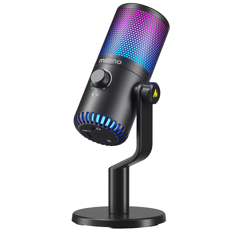 閃克（maono） 麥克風(fēng)電腦話筒臺式游戲語音箱直播K歌收音設(shè)備降噪usb收音麥閃客DM30 黑色