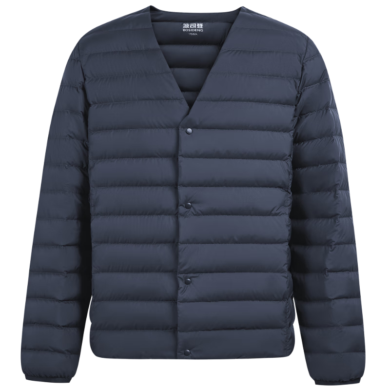 波司登（BOSIDENG）25年新款轻薄羽绒服男短款90绒V领内胆保暖内搭短外套B250130003 黑色8056-25-经典极简风 M 175/96A 体重约130-140斤