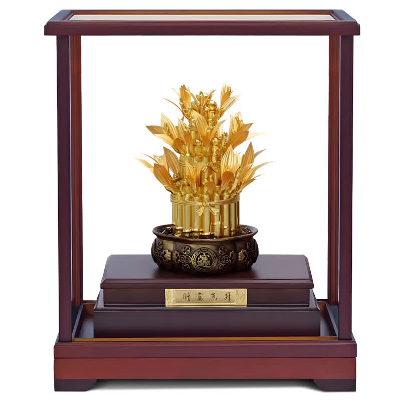 NWTB 金箔步步高升富贵竹子领导升职办公室摆件乔迁新居开业礼品装饰 财富高升 京东折扣/优惠券