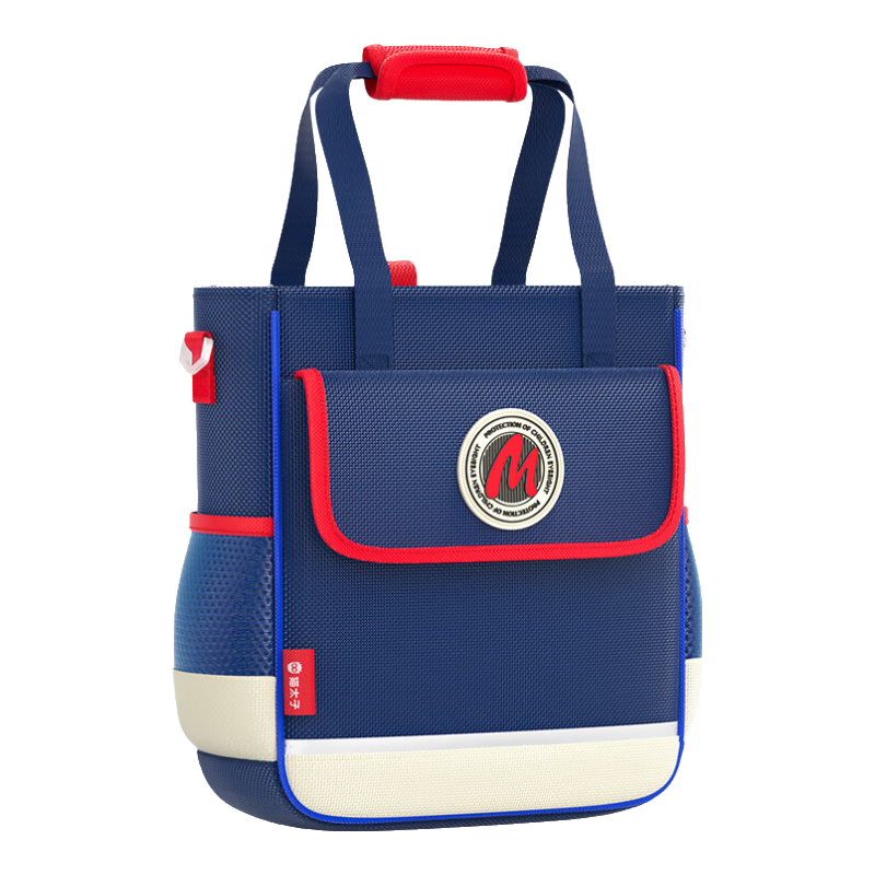 猫太子补习袋小学生手提大容量儿童可双肩书包书袋子补课手拎美术斜挎包初高中生学习专用男女孩轻便文件袋 【升级3合1】可背/可提/可斜挎-6层大容量-藏蓝