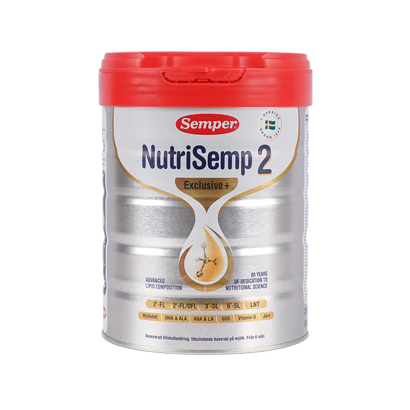 森宝（Semper）红罐Pro版婴儿配方奶粉2段（6-12个月) 5HMOs+MFGM【京东试用】