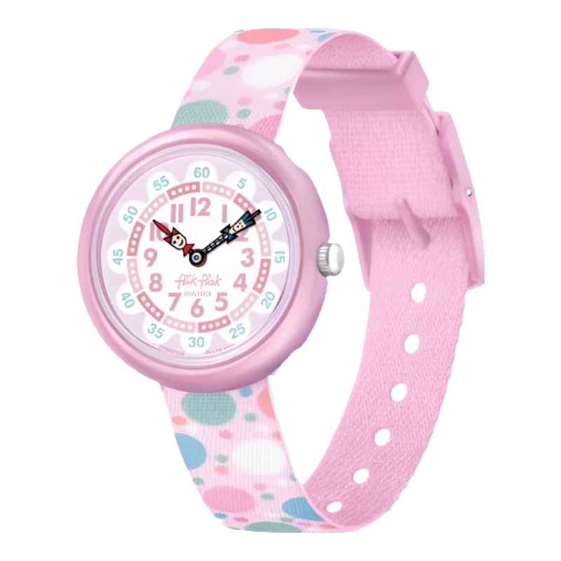 斯沃琪（Swatch）Flik Flak（飛菲）瑞士?jì)和直硇W(xué)生男女防水石英腕表禮物 飛行氣泡ZFBNP224