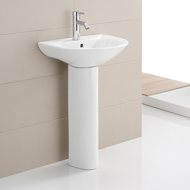 鷹衛?。╕ING Bathroom Products）落地立柱盆 陶瓷落地洗臉盆 智潔玉晶釉面洗手盆LAF04 LF-04M
