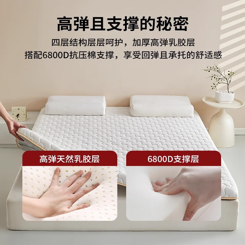 接运猫乳胶床垫家用卧室榻榻米褥子单人宿舍记忆棉席梦思床垫子被褥铺底 小熊垫白厚约5cm高回弹填充 150X200cm抗压回弹拒绝塌陷