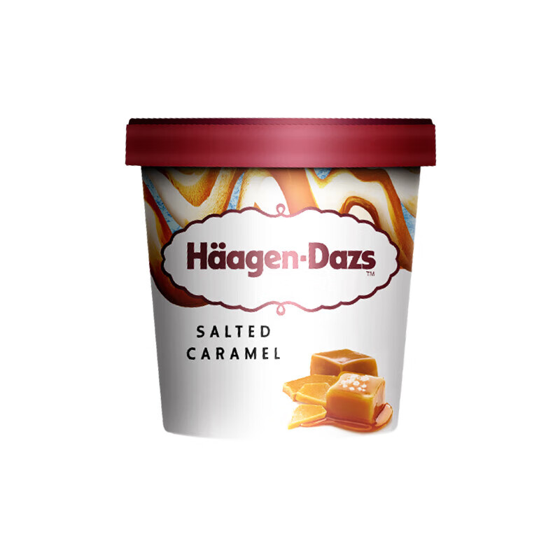百草味Ben&amp;Jerry's本杰瑞巧克力布朗尼冰淇淋465mL进口香草焦糖桶装雪糕 哈根达斯咸味焦糖冰淇淋460ML(40