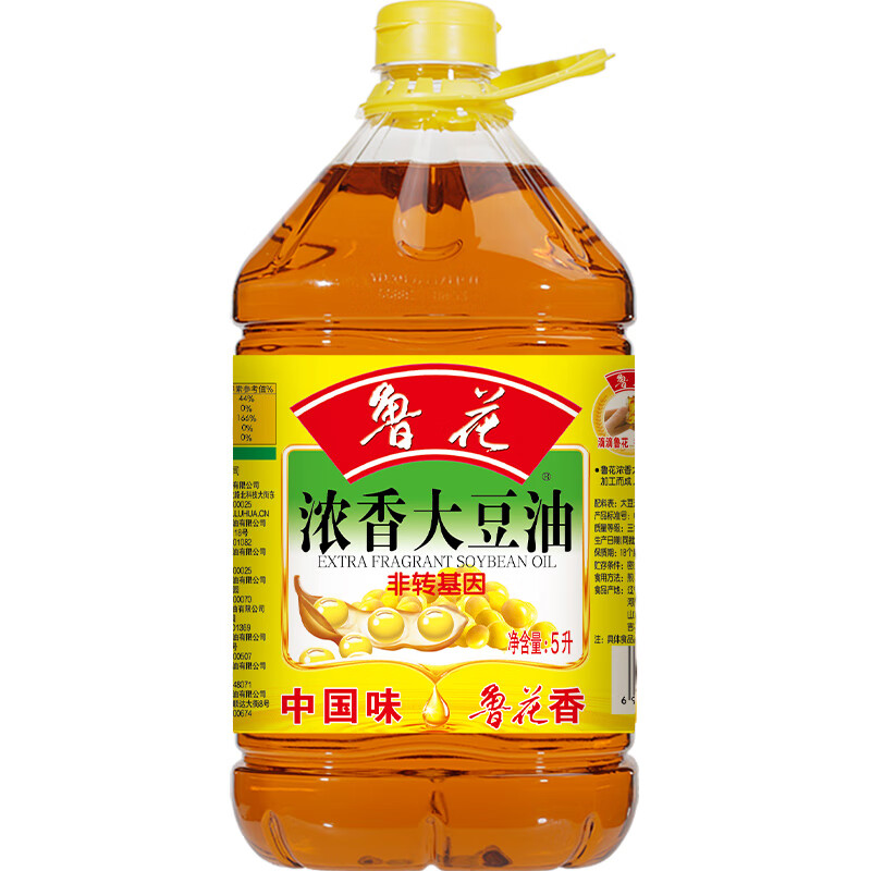 鲁花 浓香大豆油 食用油非转基因zk 5L*1瓶