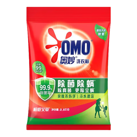 奥妙洗衣粉天然酵素去污除菌含金纺精华持久留香大袋装 【除菌除螨】桉树艾草香5.6斤 22元