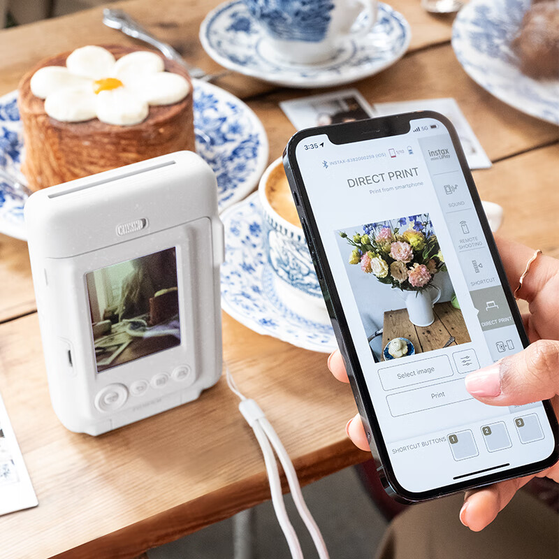 富士（FUJIFILM）instax mini liplay 拍立得数模一体可选择打印ccd胶片相机照相手机照片打印情人礼物 恋人白【不含配件盒】 套餐C【标配+40张白边相纸】