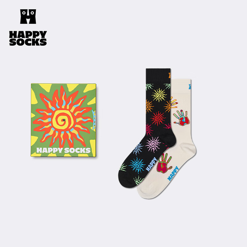 Happy Socks【25年新款】秋冬主题多巴胺礼盒袜子女男士袜运动袜时尚中筒袜 夏日之风 2双 M 36-40