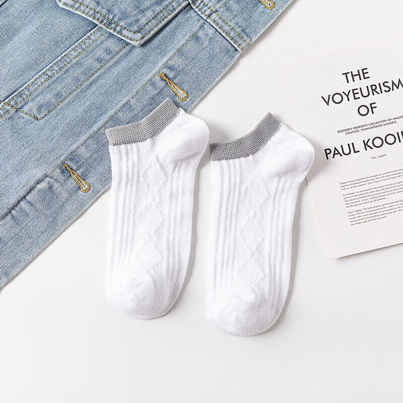 米大爷【厂家直发】5双袜子女士船袜夏季运动短袜女素色网红潮袜休闲薄 素色女袜混色 5双 均码 (36-40码)