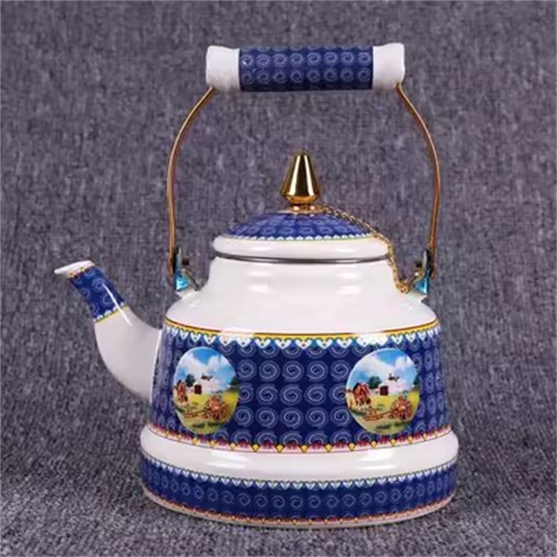 RSRDDY加厚搪瓷烧水壶平底珐琅家用凉水茶水奶茶壶电磁炉燃气通用 主图款 4点2升