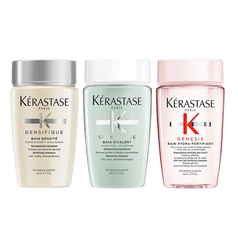 KERASTASE ��ʫ ϴ��ˮ ˫�ع���+Ԫ����+�����ӯ 80mlx3ƿװ 60.66Ԫ(����ȯ�����׹�)