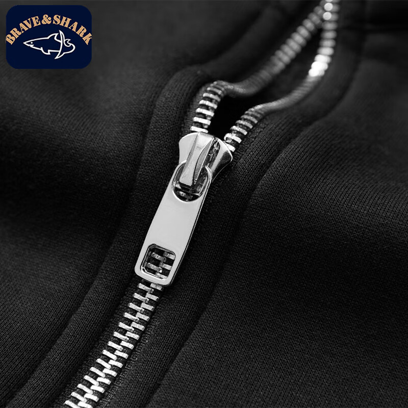 勇士鲨鱼（BRAVE&SHARK）刺绣款加绒卫衣秋冬季男士长袖polo立领休闲轻商务高级感上衣男 宝兰色 加绒 2XL (185) 推荐160-180斤