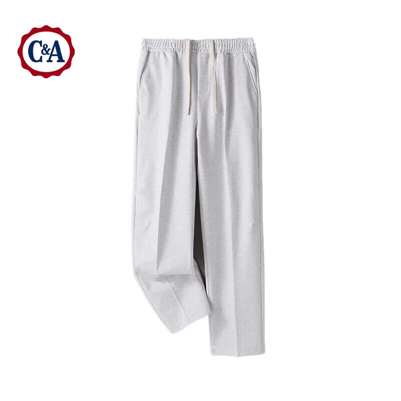 C&A春秋男款休闲阔腿裤子外穿运动休闲百搭裤子灰色3XL-京东-618