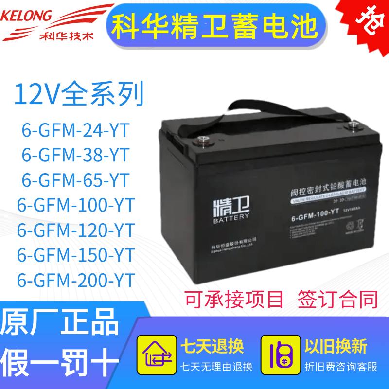 科华技术精卫铅酸蓄电池6-GFM-100 12V100AH 12V65AH 12V38AH 12V150AH 6-GFM-65-YT (12V65AH)