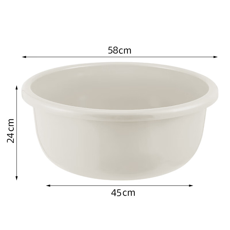 任赢洗衣盆家用特大号洗衣服塑料盆加厚洗脸盆宿舍大盆宝宝婴儿洗澡盆 浅灰-58*24cm 1cm 3-6岁宝宝洗澡