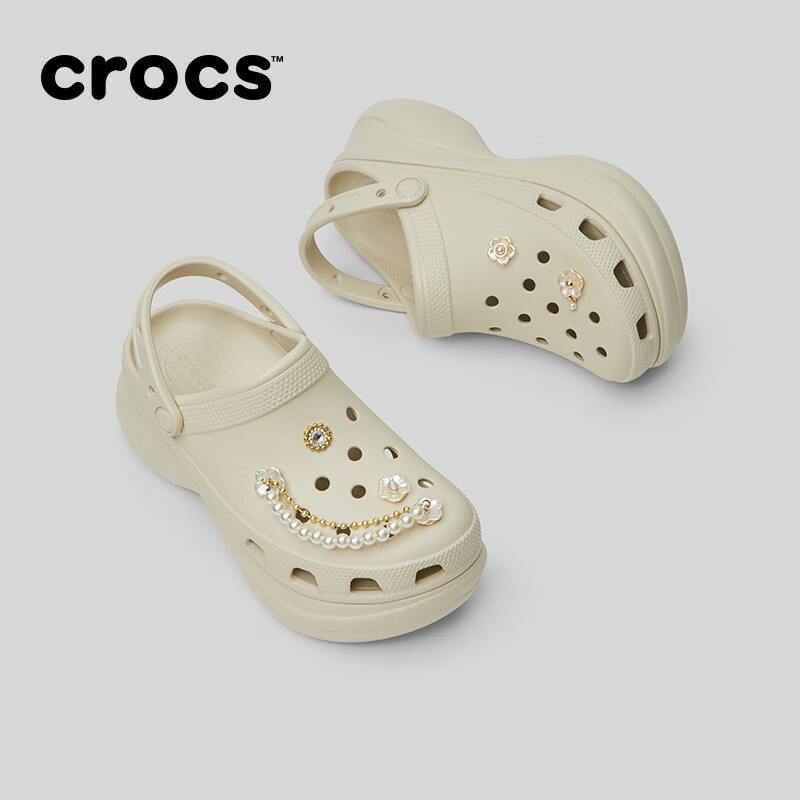 卡骆驰（CROCS）檀健次同款复古洞洞鞋女鞋厚底老爹鞋小鲸鱼洞洞鞋206302 骨白色-2Y2(含智必星) 35 (220mm)