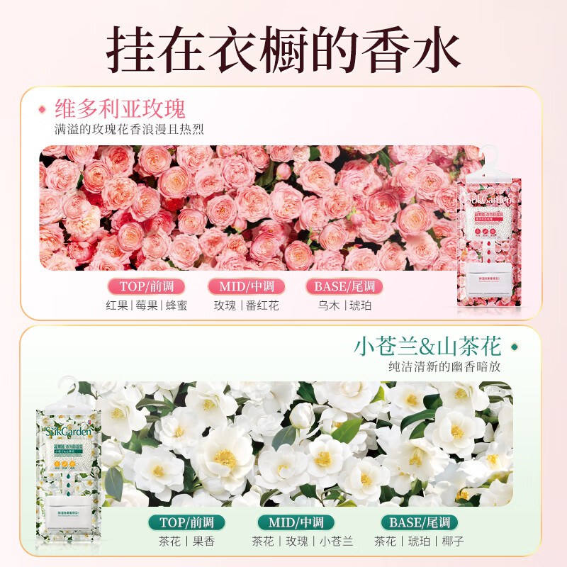 蔬果园香氛除湿袋 防潮干燥剂 除湿防霉回南天可挂式吸水袋房间衣柜用 【玫瑰&小苍兰】*6袋
