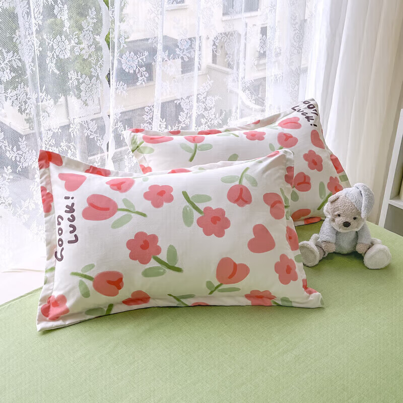 软贝磨毛四件套 透气亲肤印花卡通简约田园风被套床单款 映日逐光 2.0m床单款四件套(被套200*230cm