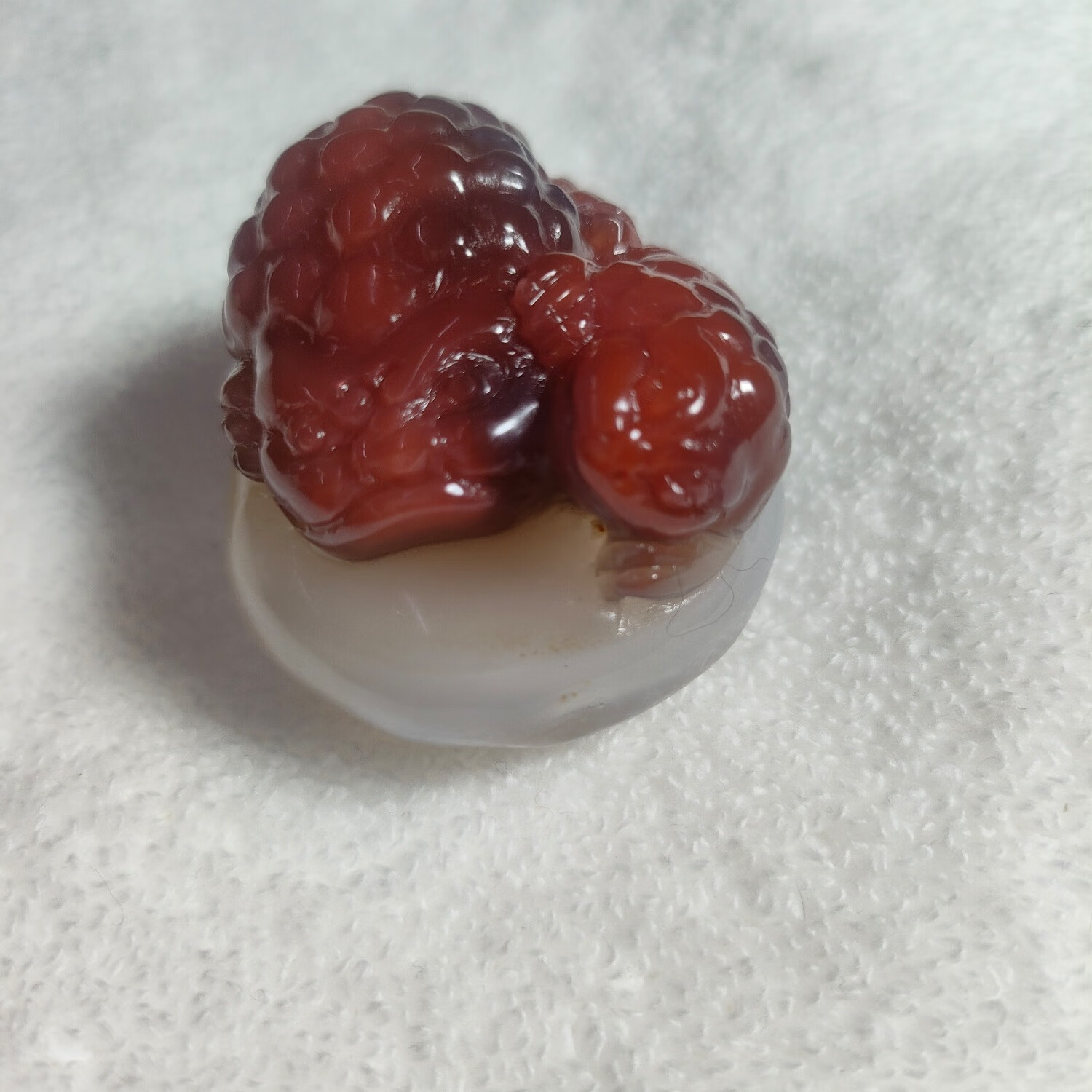 非洲俏色南红雕刻双金蟾 平安吉祥 招财纳福