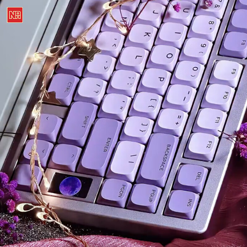 NDNH三模MAC无线蓝牙超薄矮轴屏幕全铝办公客制化not defined 键盘 ND75LP紫藤220目阳极RGB矮轴 三模