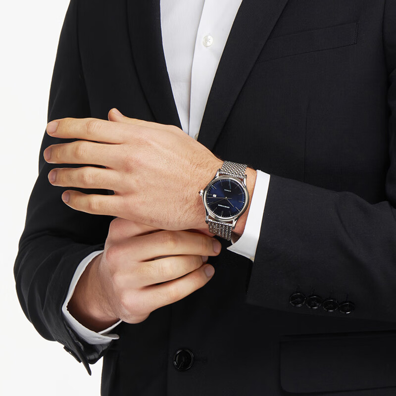 EMPORIO ARMANI官方正品男表自动机芯腕表深蓝色放射纹表盘送情人节礼物 蓝色ARS3022 42mm