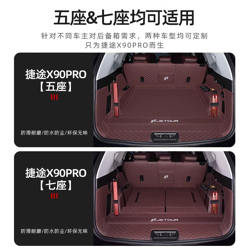 奇狐捷途x90pro后备箱垫全包围捷途X90PRO尾箱垫汽车改装配件内饰用品 琥珀棕【360°航空软包】 捷途x90pro【五座】