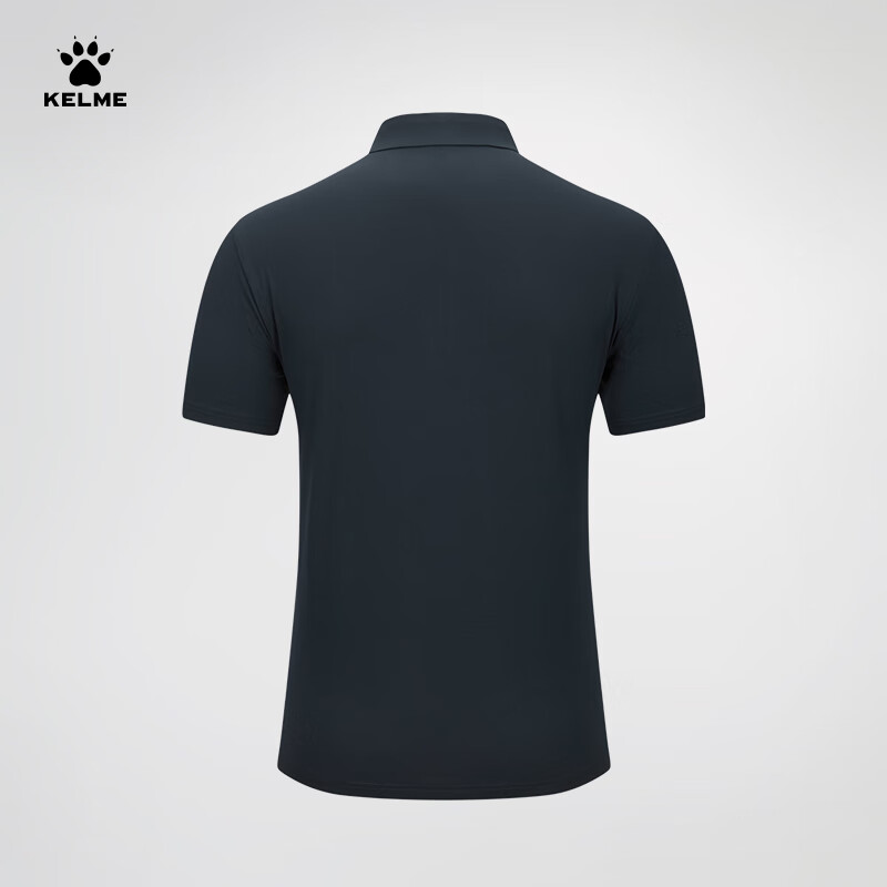 卡尔美（KELME）运动POLO衫男夏季新款健身短袖翻领速干T恤通勤上衣 藏蓝 XL