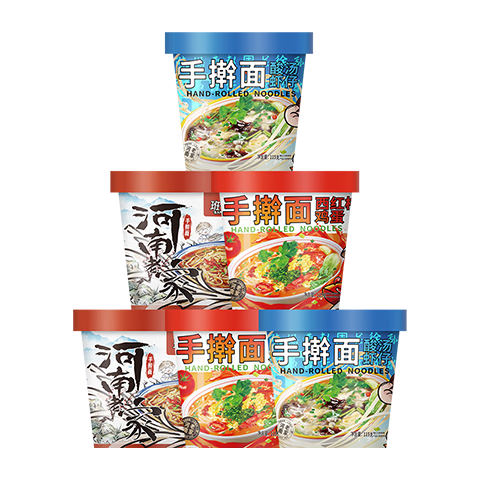 班干部手搟面香辣*2酸湯*2番茄*2組合6桶裝非油炸純手工面條690克組合裝