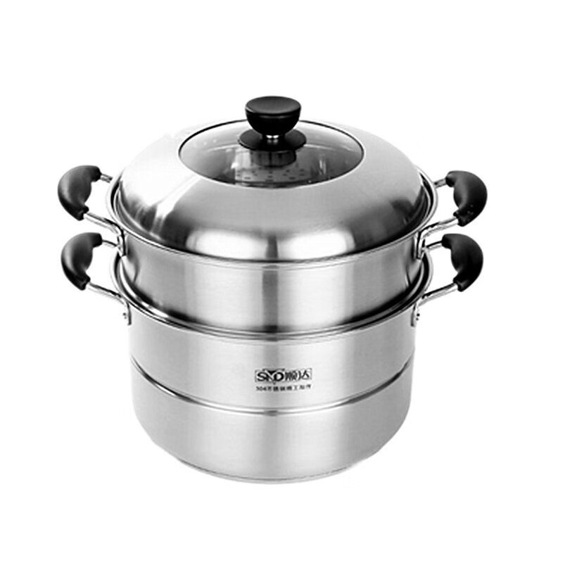 順達順達304不銹鋼雙層小蒸鍋2層小家庭用加厚復底多用蒸湯鍋超厚 雙層蒸鍋 0cm 28cm