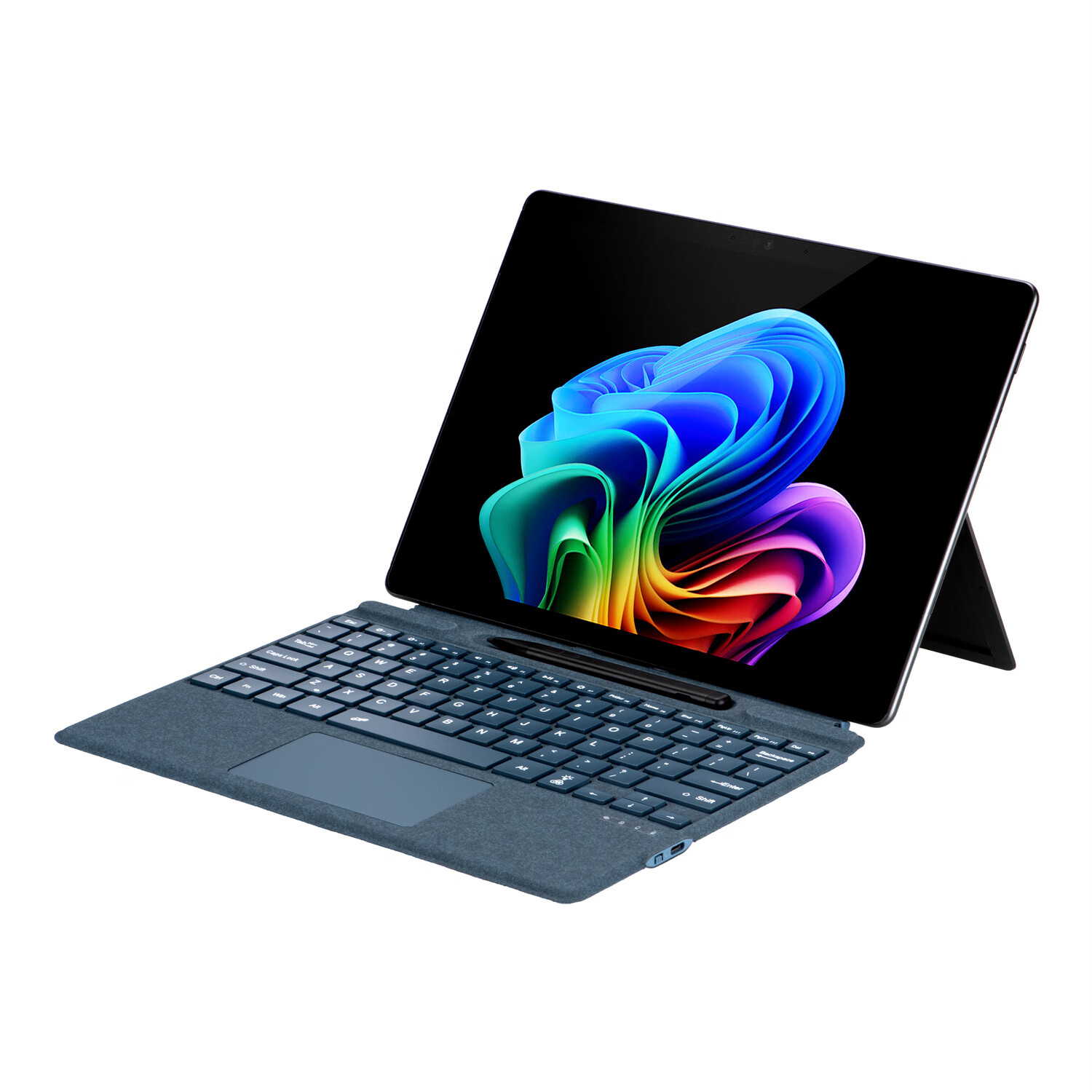 佐佑小子微软surface键盘 pro7+/6/5/4/3微软蓝牙键盘盖代平板保护套磁吸go4/go2/go3触控蓝牙键盘鼠标套装 pro3/4/5/6/7【灰沽蓝】键盘+鼠标