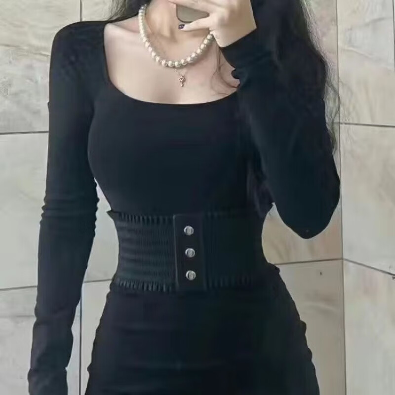蓝骏启纯欲蝴蝶结连衣裙夏季短款显瘦修身包臀裙女 束腰 2XL (125-140斤)