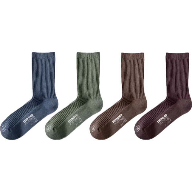 蕉內(nèi)【王一博同款】3系男士襪子新疆棉長筒7A抗菌防臭透氣秋冬季4雙裝