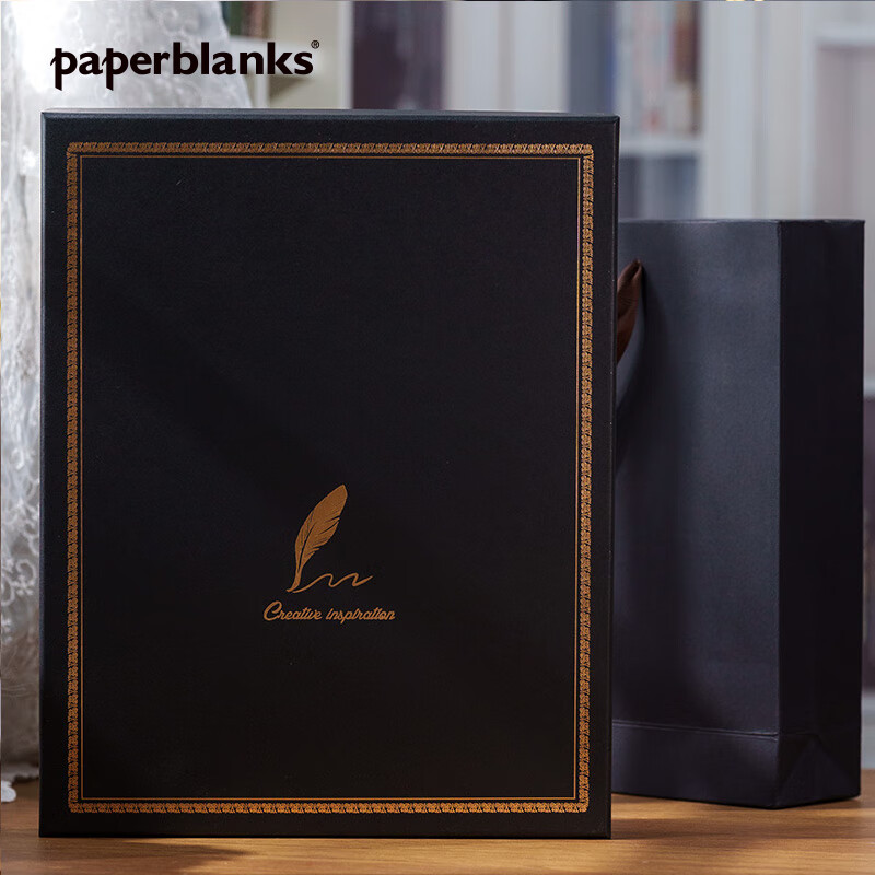 paperblanks【免费写贺卡】佩兰克笔记本本子创作灵感礼盒哈利波特小王子周边笔本套装文具送男女生日礼物学生 梵高的鸢尾花(横线内页)墨绿羽毛