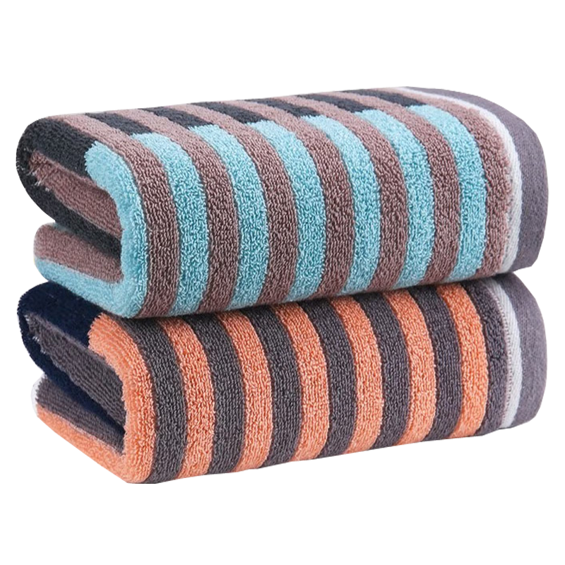 金号纯棉毛巾2条装 加大加厚柔软强吸水面巾 红/绿 76*35cm 109g/条