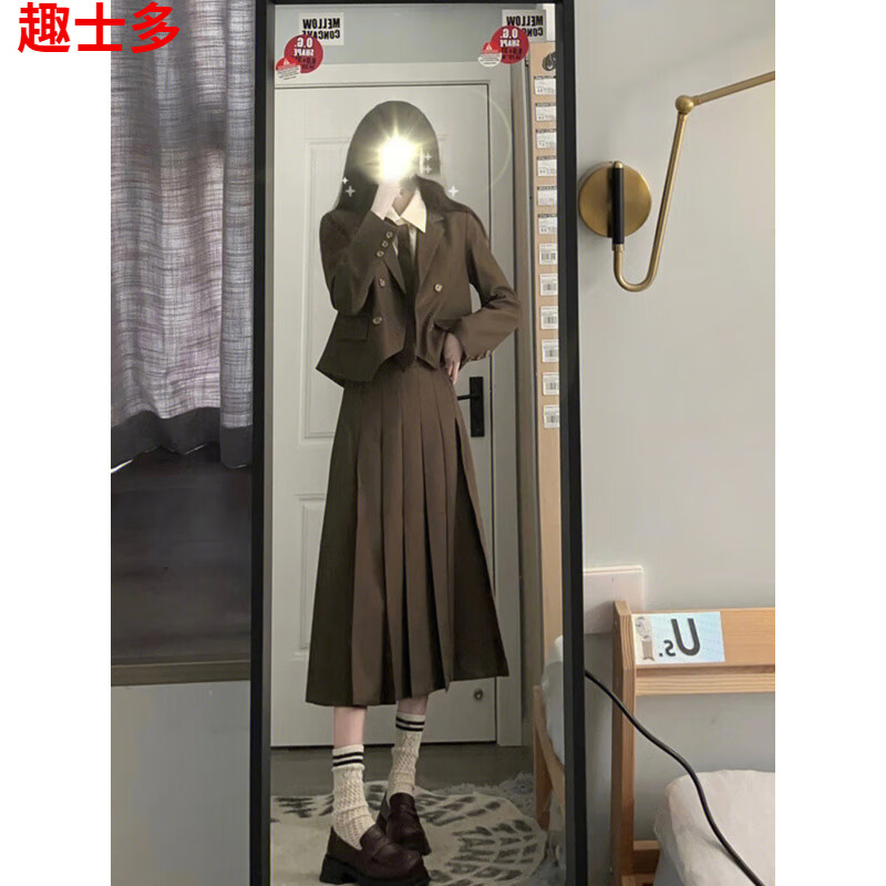 趣士多西装三件套女早春季盐系穿搭炸街韩剧高级感轻熟御姐风衬衫 外套+衬衣+裙子[气质女神范/御 M[别致设计感小众/盐系穿搭/成