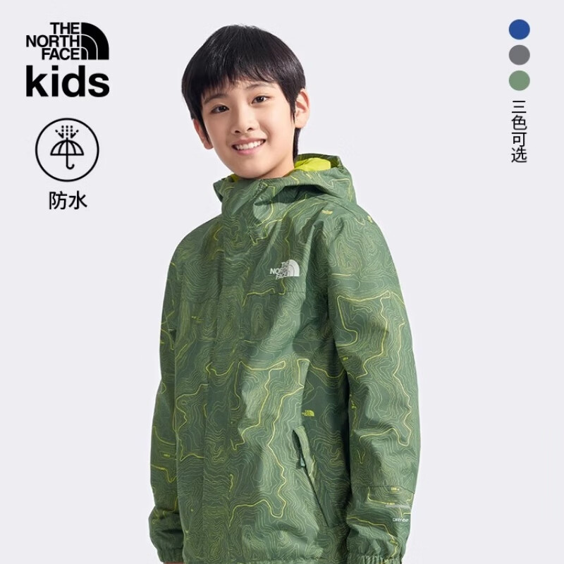 北面童装男女童冲锋衣儿童外套Antora防水户外25年新品|8A48&amp;8A49 64T/鸭绿（男童） 160 (XL) （160/76）