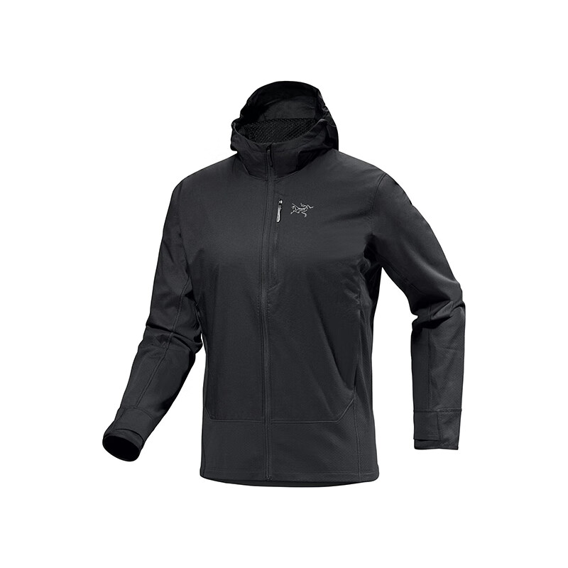 始祖鸟（ARC'TERYX）连帽衫 KONSEAL HYBRID透气保暖 柔软羊毛修身男士抓绒衣 黑色/Black X XS