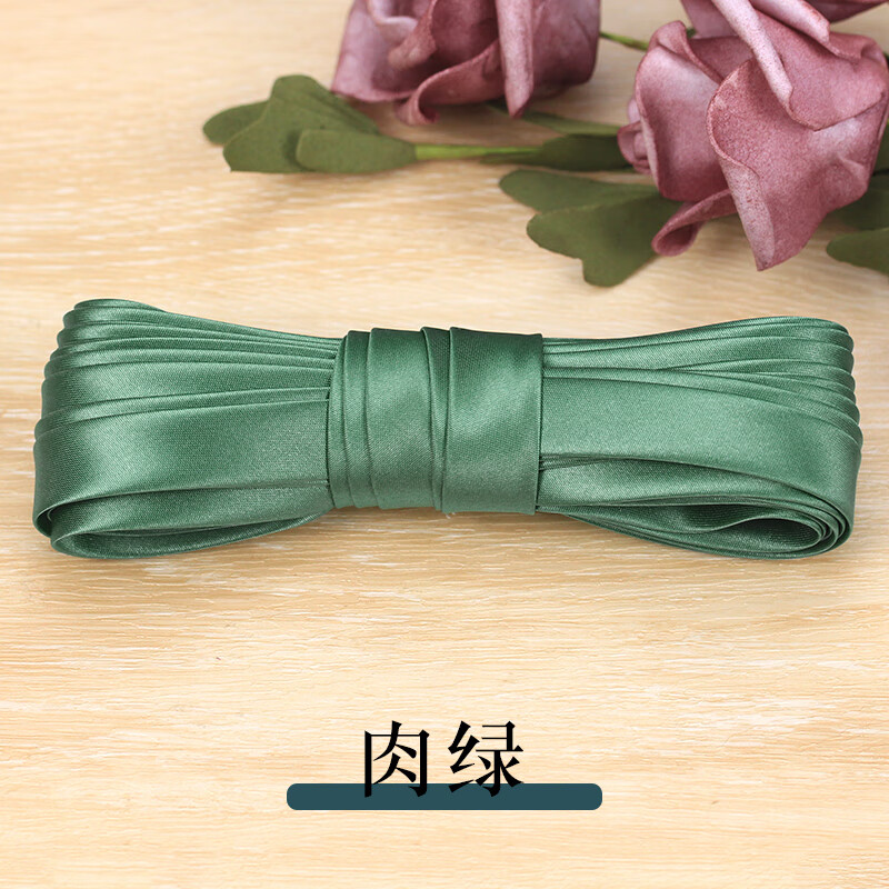 旗袍絲綢包邊帶 包邊條旗袍衣服滾邊條領(lǐng)口緞帶斜裁色丁布料唐裝 肉綠 5米/寬 1.5cm