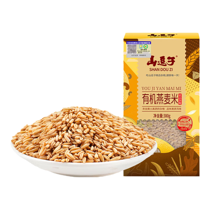 山逗子宁夏新米有机燕麦米380g*3盒燕麦仁糙米胚芽杂粮燕麦粒粗粮 有机燕麦米380g*3盒