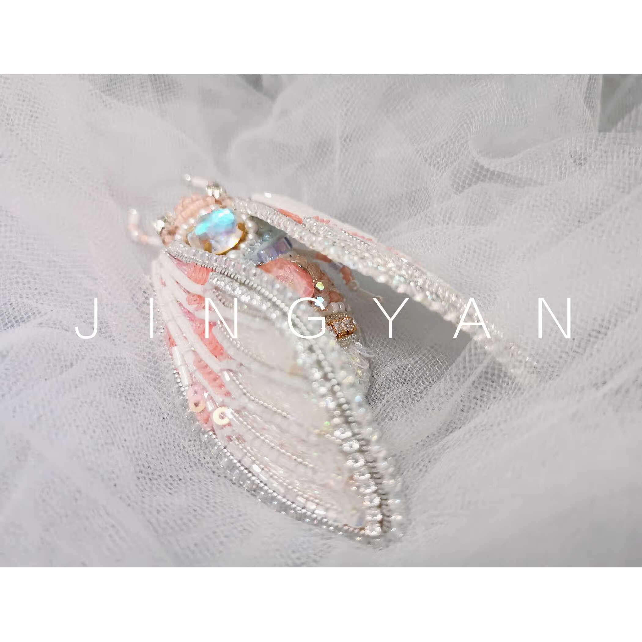 原创法式刺绣昆虫胸针挂件立体珠绣diy材料包加教程 材料包