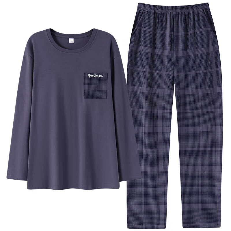 猫人精梳纯棉 180g 圆领男士家居服可外穿100%纯棉2025春季新品 49M75084 2XL