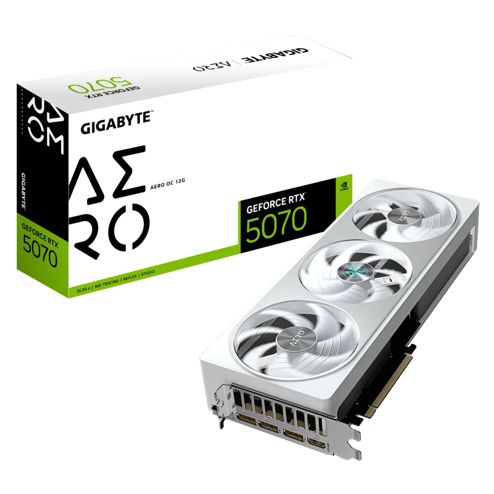 GIGABYTE新品 GeForce RTX™ 5070 AERO OC 12G 雪鹰电竞游戏设计专业显卡