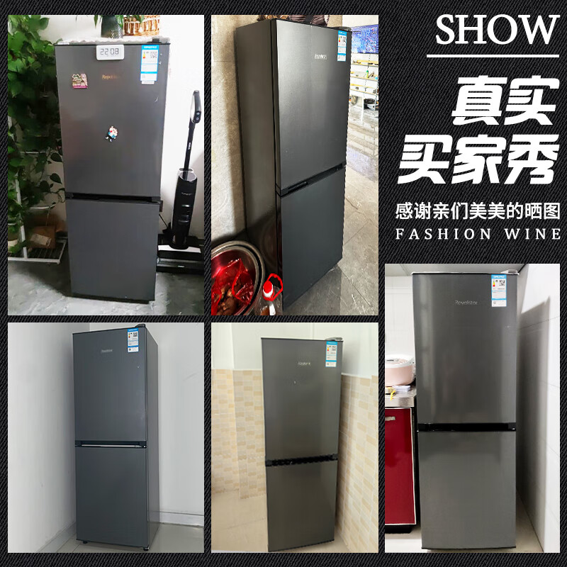 荣事达（Royalstar）200升小冰箱小型家用出租房办公室宿舍双开门两门双门二门电冰箱节能省电低音钛深灰R200