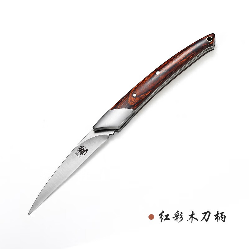 三本盛日本食品雕刻刀廚房折疊水果雕花刀主刀廚師專用快鋒利 紅色