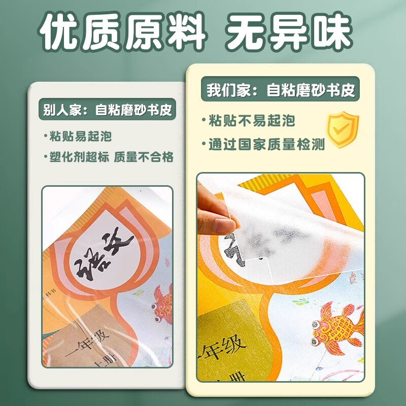 一树梨花 书皮自粘透明磨砂包书皮 小学生一年级包书膜二三年初中生a4书套16k课本保护套作业本书壳 【开学推荐】30张/大10中10小10/送姓名贴
