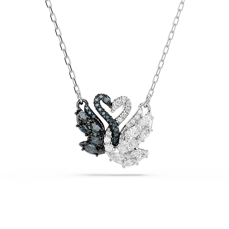 施华洛世奇（SWAROVSKI）SWAN 黑白双色爱心抱抱鹅项链女独家限定礼盒5705721