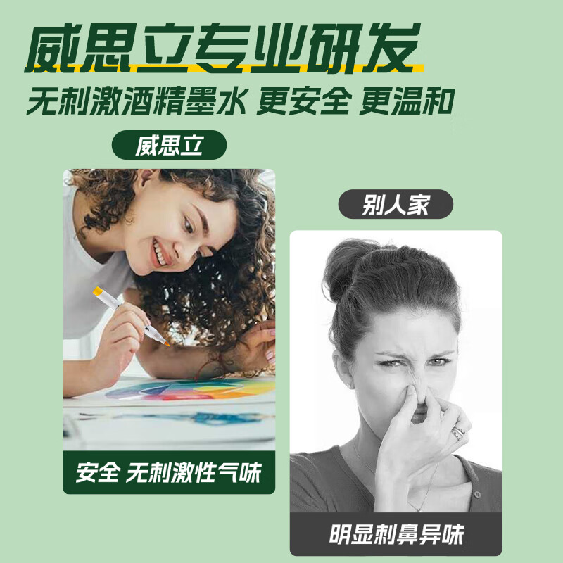威思立马克笔Touch Wisley202色绘画笔双头笔套装软头酒精油性笔 动漫通用120色一代软头