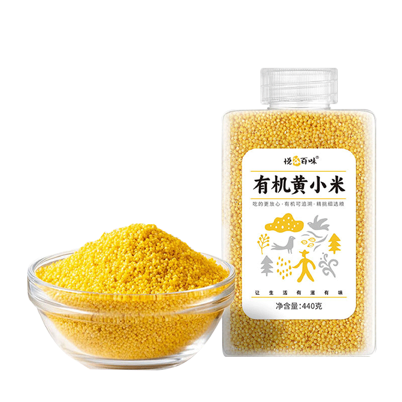 悦谷百味 有机黄小米440g（红谷小米儿童营养辅食餐粥米月子米丰富米油）